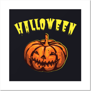 Halloween Pumpkin Head Posters and Art